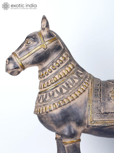 32" Brass Decorative Horse