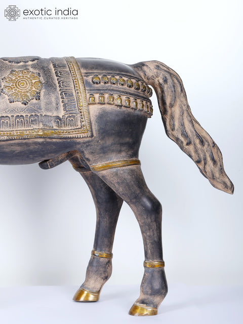 32" Brass Decorative Horse