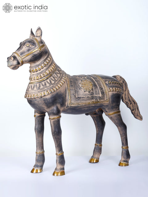 32" Brass Decorative Horse