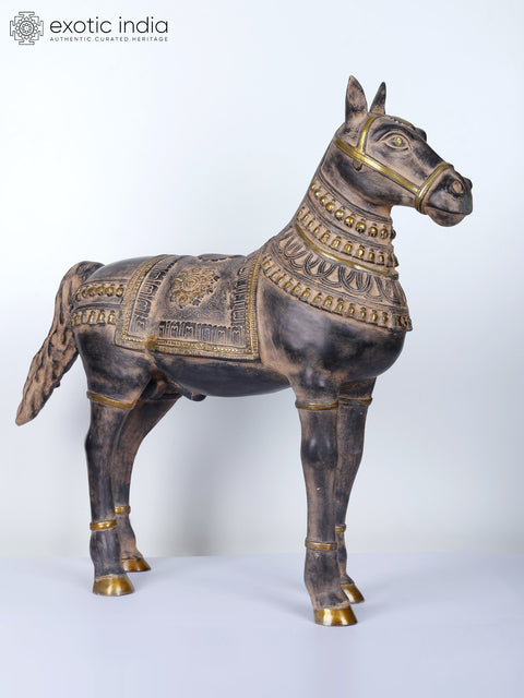 32" Brass Decorative Horse