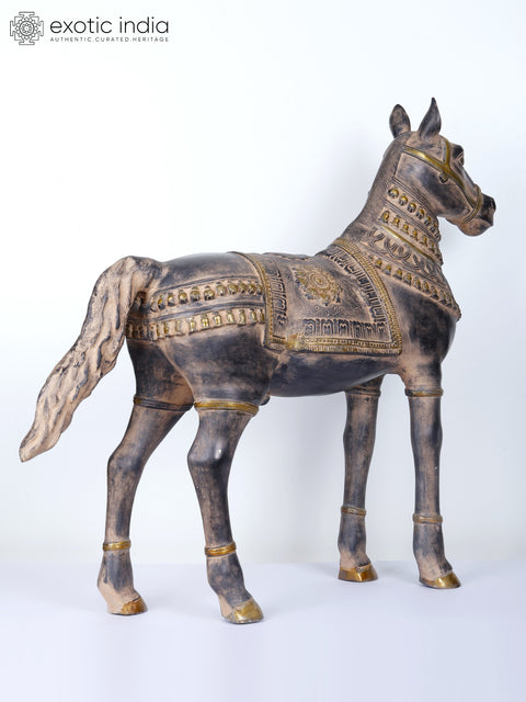 32" Brass Decorative Horse