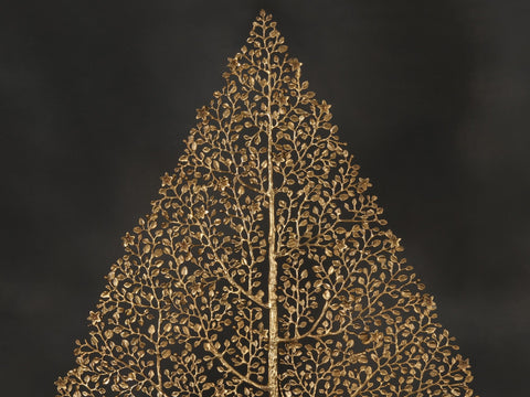 83" Large Brass Leaf Shaped Tree of Life