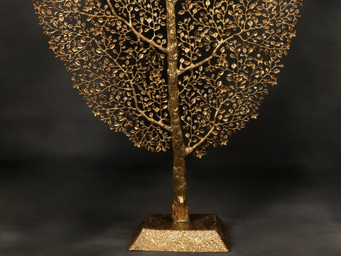 83" Large Brass Leaf Shaped Tree of Life