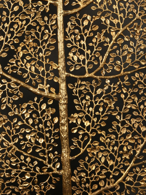 83" Large Brass Leaf Shaped Tree of Life