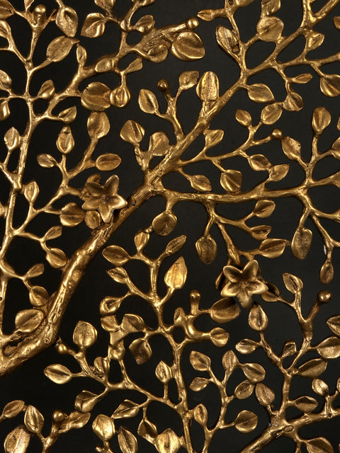 83" Large Brass Leaf Shaped Tree of Life
