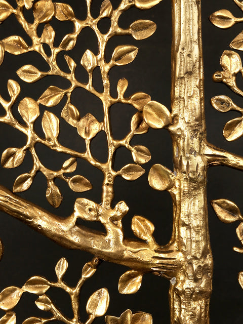 83" Large Brass Leaf Shaped Tree of Life