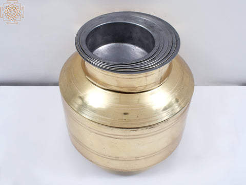 Brass Cooking Pots with kalash Set (Set Of Six)