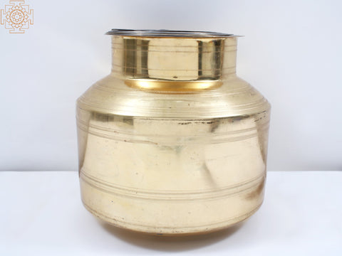 Brass Cooking Pots with kalash Set (Set Of Six)
