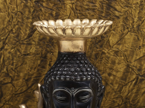 10" Brass Buddha Candle Stand | Handmade
