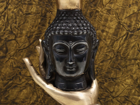 10" Brass Buddha Candle Stand | Handmade
