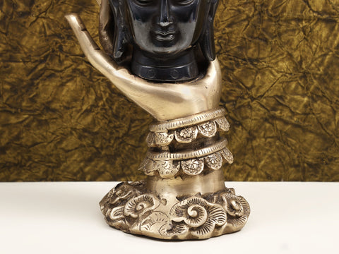 10" Brass Buddha Candle Stand | Handmade