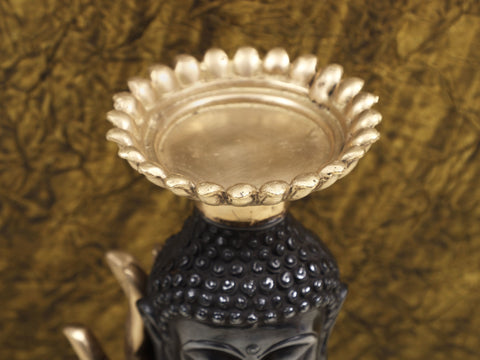 10" Brass Buddha Candle Stand | Handmade