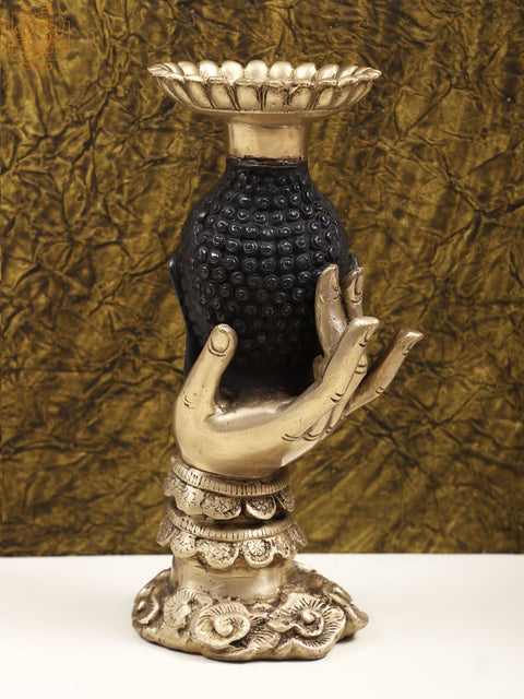 10" Brass Buddha Candle Stand | Handmade