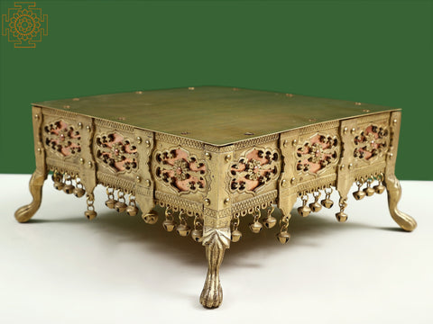 13" Square Chowki (Pedestal) with Ghungroos