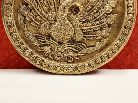 11" Brass Peacock Wall Hanging