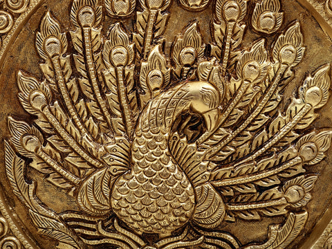 11" Brass Peacock Wall Hanging