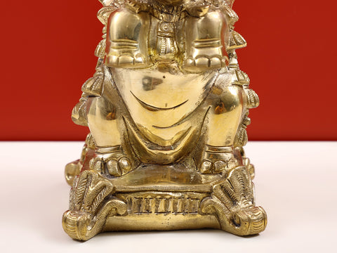 8" Brass Engraved Elephant Statue | Handmade