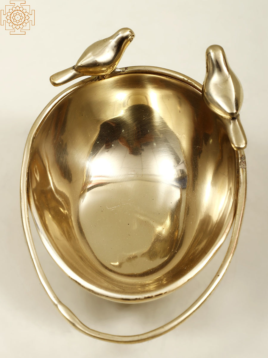 6" Small Brass Bird Bowl Handmade Decor