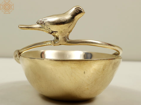 6" Small Brass Bird Bowl