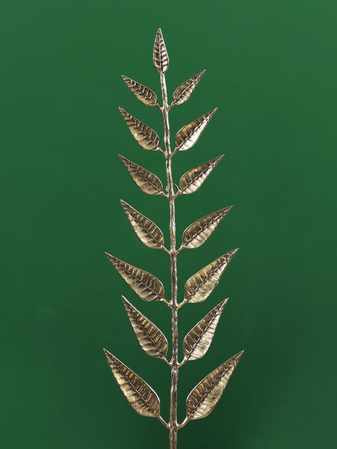 37" Brass Decorative Leaf Branch Wall Hanging
