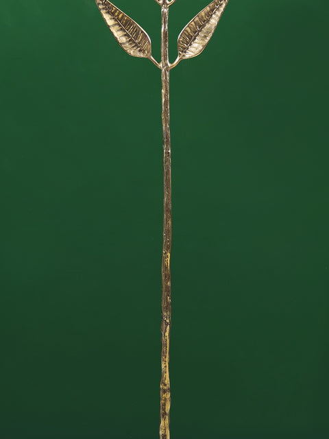 37" Brass Decorative Leaf Branch Wall Hanging