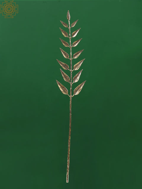 37" Brass Decorative Leaf Branch Wall Hanging