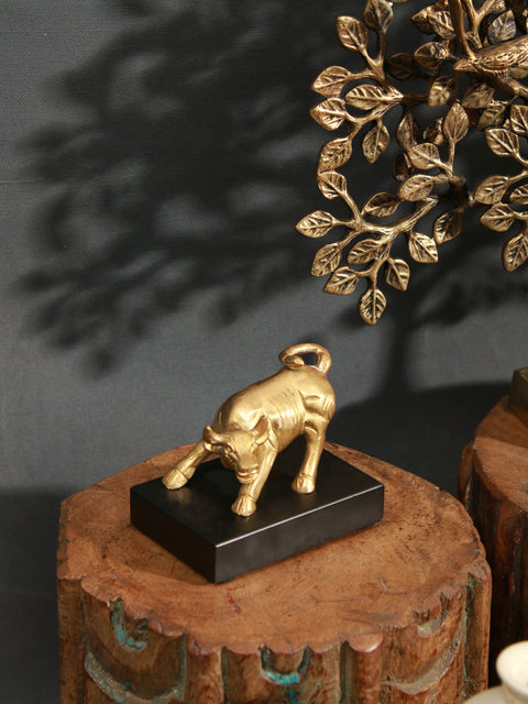 3" Small Brass Bull as Seen on Wall Street (New York) | Handcrafted in India
