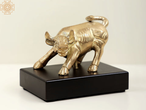 3" Small Brass Bull as Seen on Wall Street (New York) | Handcrafted in India