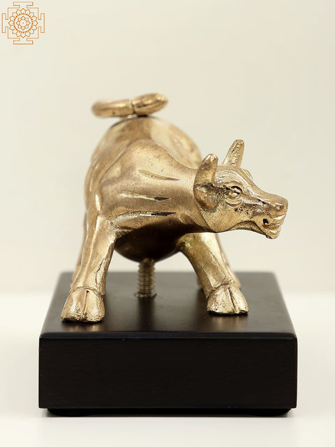 3" Small Brass Bull as Seen on Wall Street (New York) | Handcrafted in India