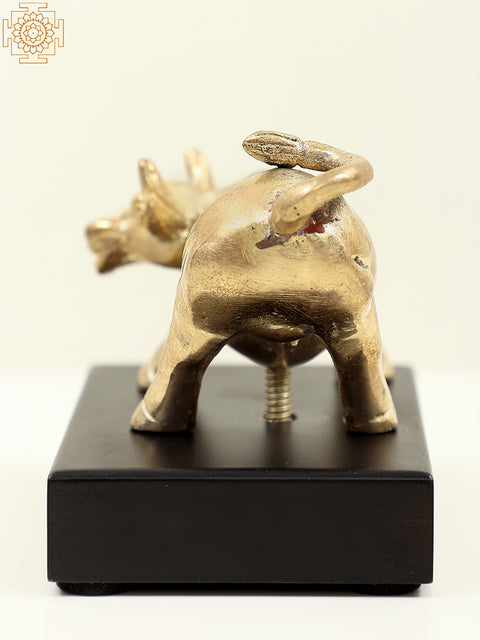 3" Small Brass Bull as Seen on Wall Street (New York) | Handcrafted in India
