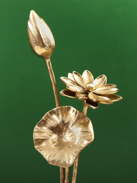 31" Brass Decorative Flower Branch