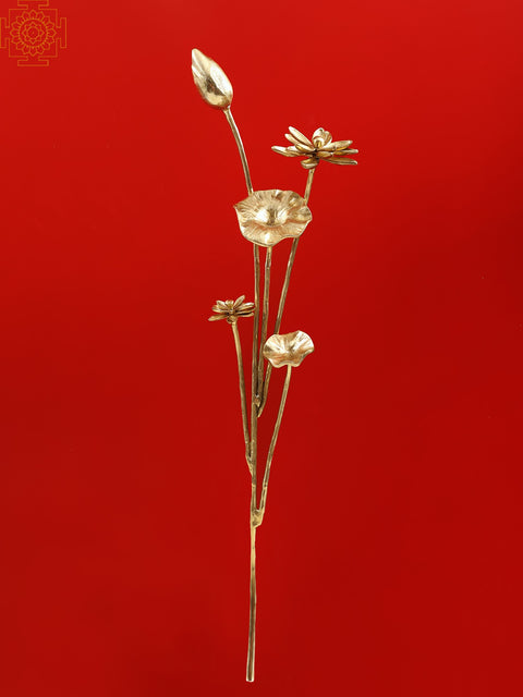 37" Brass Decorative Flowers | Home Altar Decor
