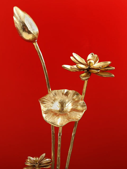 37" Brass Decorative Flowers | Home Altar Decor