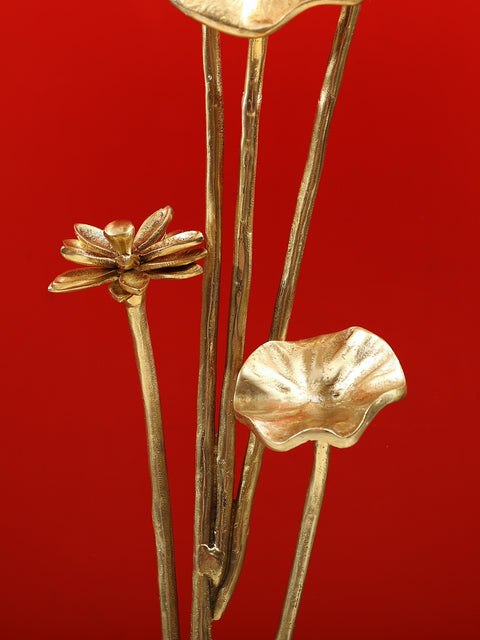 37" Brass Decorative Flowers | Home Altar Decor