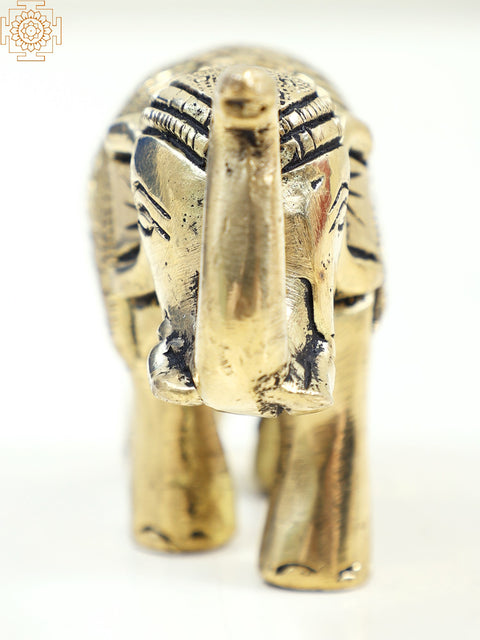 3" Small Brass Elephant Figurine | Handmade