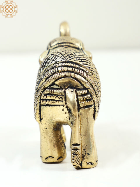 3" Small Brass Elephant Figurine | Handmade