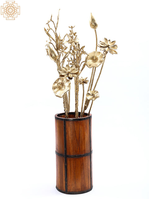 36" Bunch of Flowers in Brass | Home Decor