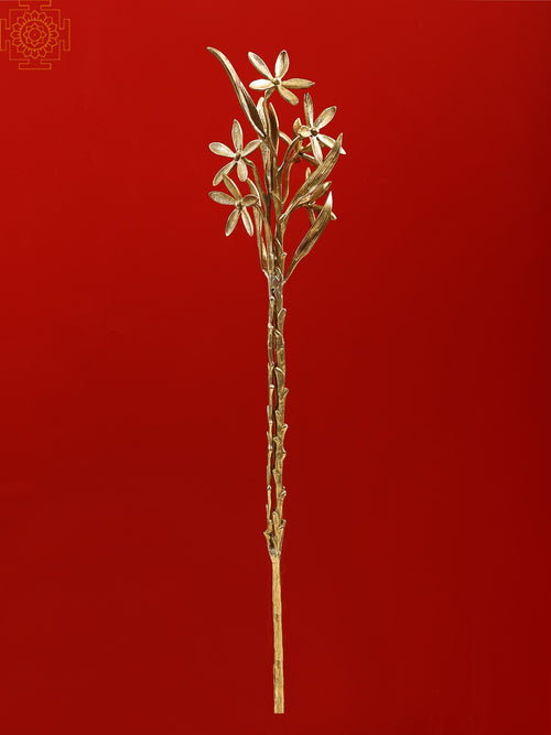 31" Brass Flower Bunch Home Decor Statue