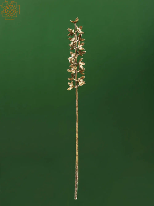 Brass Tall Stick Flowers Home Decor Showpiece