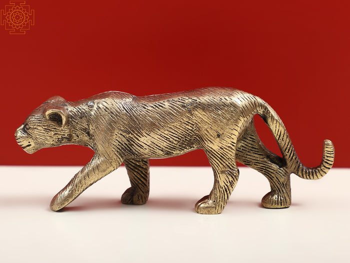 5" Black Panther Handmade Brass Statue for Home Decor