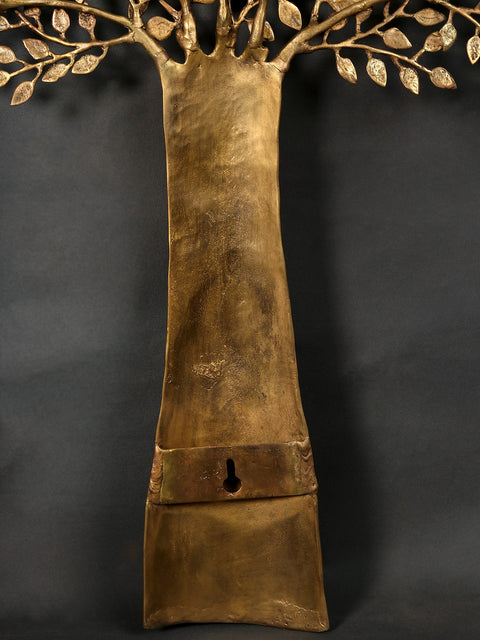 46" Beautiful Tree Wall Hanging In Brass | Home Decor