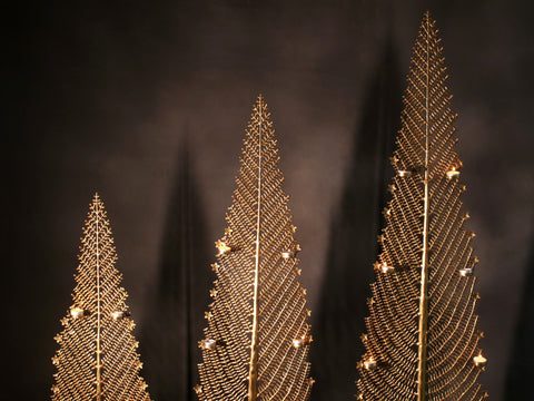 78" Brass Christmas Tree With Candle Holder