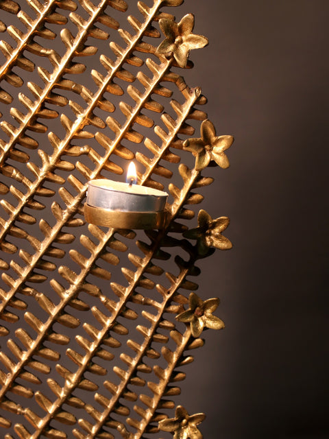 78" Brass Christmas Tree With Candle Holder