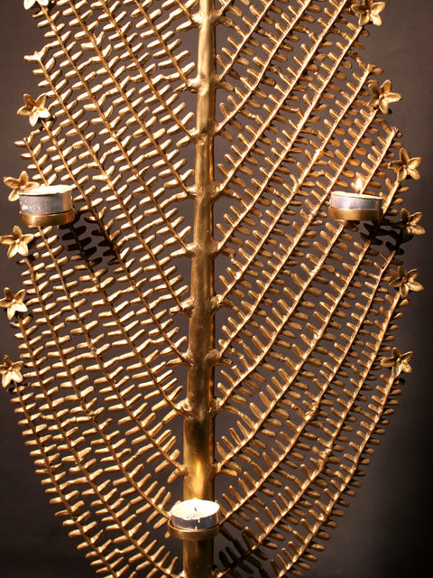 78" Brass Christmas Tree With Candle Holder