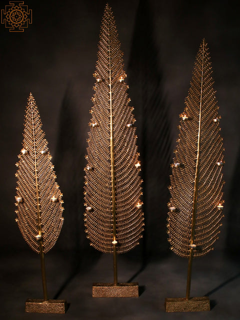 78" Brass Christmas Tree With Candle Holder