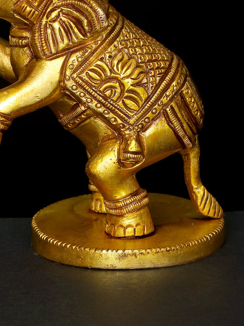 Small Jumping Elephant in Brass