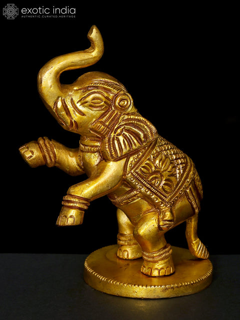 Small Jumping Elephant in Brass