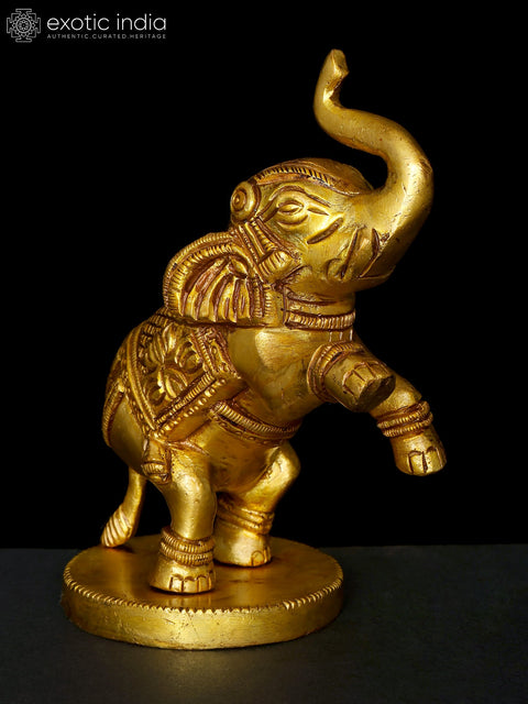 Small Jumping Elephant in Brass