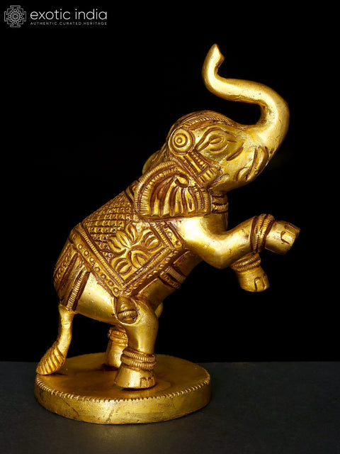 Small Jumping Elephant in Brass