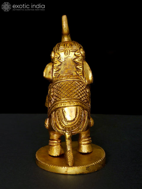 Small Jumping Elephant in Brass